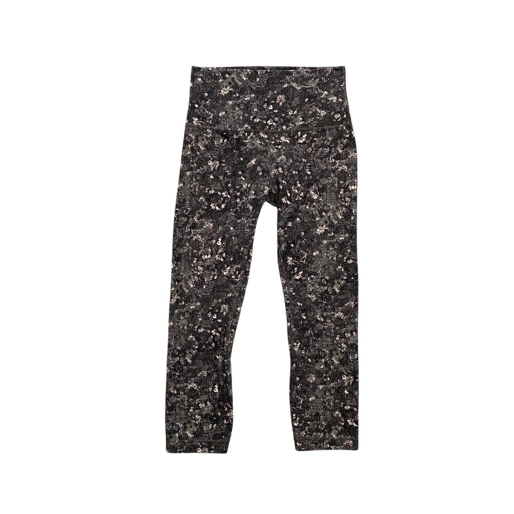 Lululemon Leggings Womens 6 Multi Align Foliage Overlay Crop 4 Way Stretch Yoga